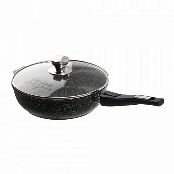 Сотейник 26 см со съемной ручкой и cтекляной крышкой АП Гранит black арт.с0263802