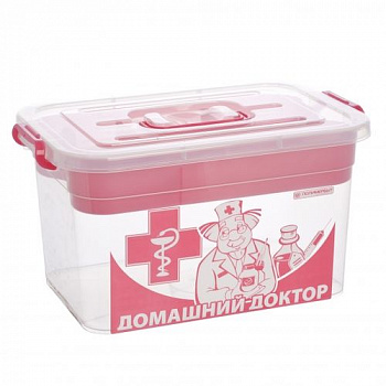 Контейнер для аптечки 10 л "ДОМАШНИЙ ДОКТОР"с вкладышем  355*235*190 арт. С81003 "ПБ" г.Москва