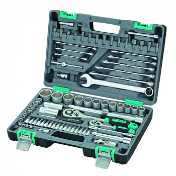 Набор инструмента, 1/2, 1/4", CrV, пласт.кейс, 82 предмета STELS 14105