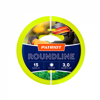 Леска PATRIOT Roundline D 3,0 мм L 15 м (круглая, желтая) 300-15-1 на пластиковой обойме