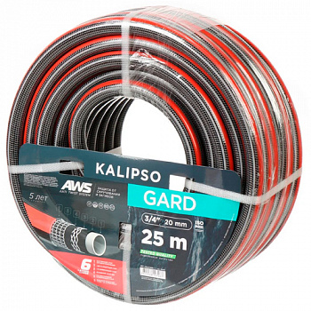 Шланг поливочный Kalipso Gard 3/4 диам 20мм, армированный, 25м, 6 слоев ПВХ,всесезонный 486060