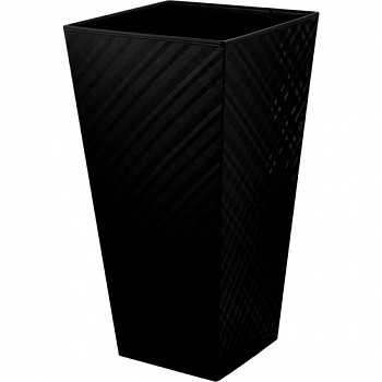 Горшок цветочный InGreen Manhattan CUBE 300х300х564мм 34л c дренажной вставкой оникс IG6714