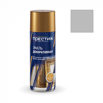 Эмаль декоративная унив.эмаль МЕТАЛЛИК SILVER METALLIC 425мл /12шт/ "Престиж"