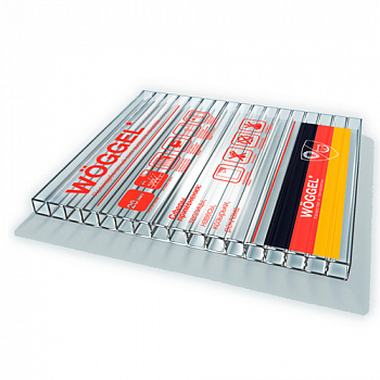 Сотовый поликарбонат Woggel 10 мм х 2,1м x 6м (Б/цв ) (1,42 кг/м2)