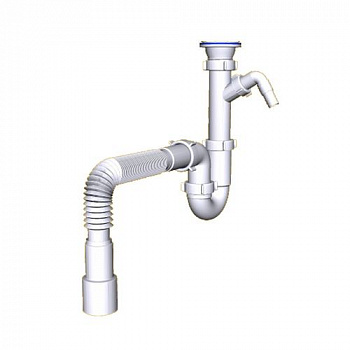 Сифон АНИ 1 1/4 "* 40 с гибкой трубой 40 х 40 х 50 (С1015)