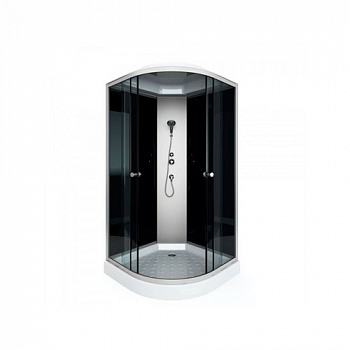Душ. кабина S-12G NEW 90*90*2100 низ. под.,зад.стенка черная ,стекла тон.проф,хром.без г/м 4 кор