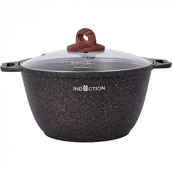 Кастрюля 3л со стеклянной крышкой, АП линия "Granit Ultra Induction" (Original) "Kukmara" кгои33а