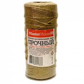 Шпагат джутовый Прочный (бобина) 200 м 1.25 мм (60330) "Мастер Хаус"