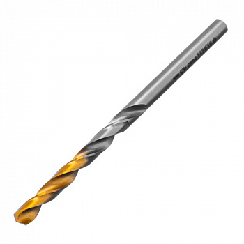 Сверло спиральное по металлу 4,5 x 80мм, Р6М5, Golden Tip // Denzel арт.718231