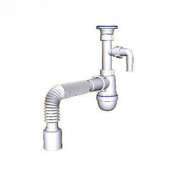 Сифон АНИ 1 1/4 "* 40 с отводом ст. м с г/тр (С1310)
