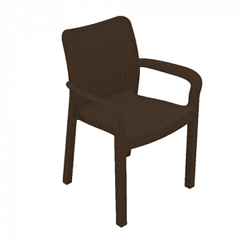 Кресло пластиковое Rattan 506х580х833мм, горький шоколад ING6182