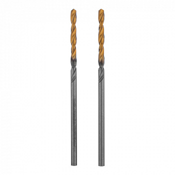 Сверло спиральное по металлу 2 x 49мм, Р6М5, Golden Tip , 2шт.// Denzel арт.718223