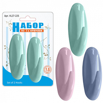 Набор крючков 2шт (дл.овал.) VL27-225