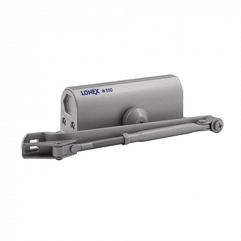 Доводчик дверной LONEX 330 (от 50 до 120 кг) (серый) морозостойкий арт.20003 Нора-М